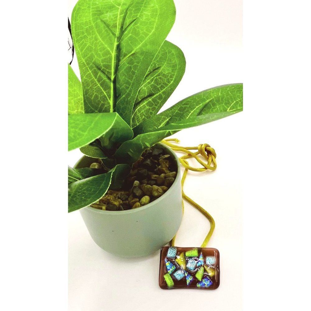 Killer Design  Fused Glass Graphic Pendant /  Pin | NWT